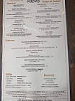 Mica's And Pub menu