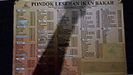 Pondok Lesehan Umbul Sidomukti menu