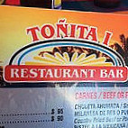 Tonita I menu