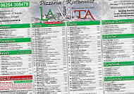 Pizzeria La Vita menu