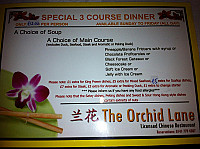 Orchid Lane menu