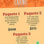 Más Carne menu