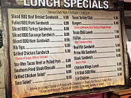 The Texan -b-q menu