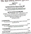 Red Brick Tavern menu