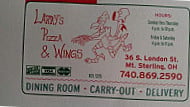 Larry's Pizza Wings menu