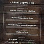 Restoran Lovački Dom Kiseljak menu
