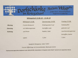 Dorfschanke in Kriegsdorf Beim Wastl menu