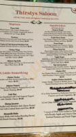 Thirsty's And Grill menu