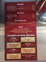 Turnpike Inn menu
