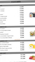 Sushi City's menu