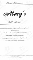 Mary's Cafe Lounge menu
