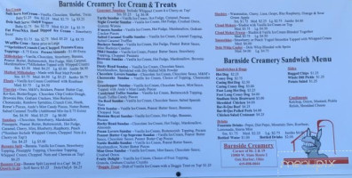 Barnside Creamery menu
