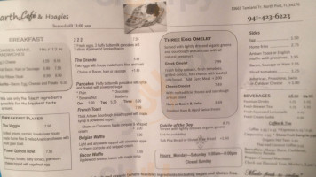 Earth Cafe menu