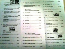 Pho King menu