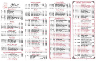 No. 1 Chinese Buffet menu