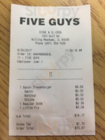 Five Guys menu