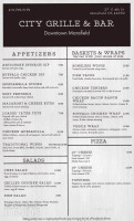 City Grille And menu