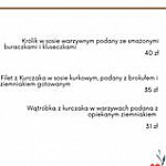 Nad Wigrami menu