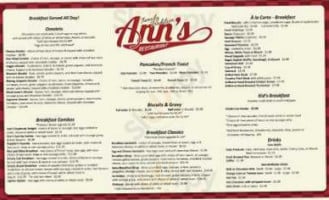 Ann's menu