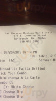 Las Maracas Mexican Restaurant, Bar And Grill menu