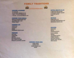 Family Traditions And Grill menu