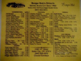 Burger Bob's Drive-in food