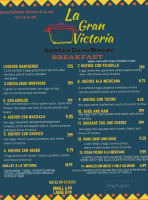La Gran Victoria menu