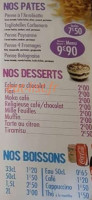 Au Frais Fresnoy menu