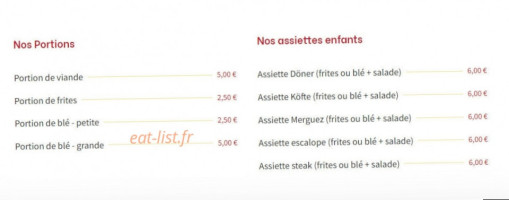 Le Pasa menu