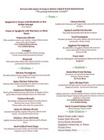 Maries Italian Grill menu