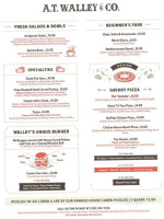 A.t. Walley Co menu