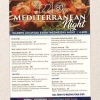 Cafe 422 menu