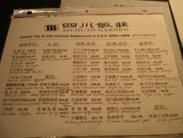 Sichuan Garden menu