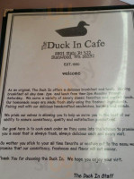 The Duck In Cafe menu