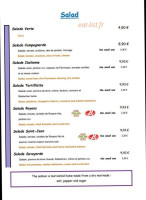 Restaurant BBA menu