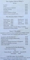 Mary's Deli menu