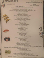 Mara Sushi menu