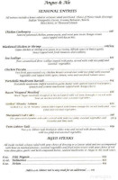Angus Ale Steakhouse Seafood menu