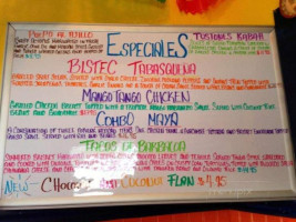 Cafe Maya Cantina menu