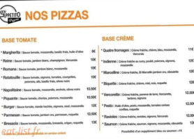 Pizz'appetito menu