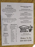 Mountain House Kitchen menu