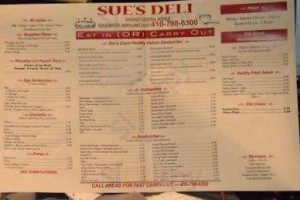 Sue’s menu