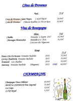 La Chaumière menu