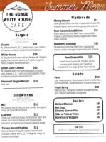 The Gorge White House menu