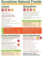 Natural Foods Cafe Market menu