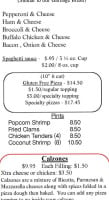 Alpine Pizza menu