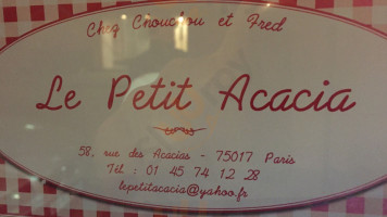 Le Petit Acacia menu
