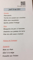La Taverne De L' Ecluse menu