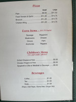 Pino's Italian menu