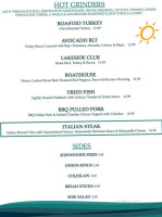 Lakeside Tavern Marina menu
